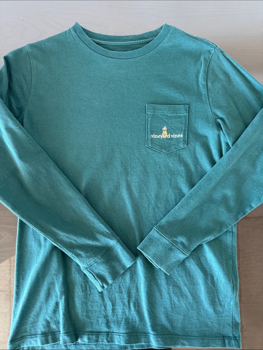 Vineyard Vines Kids Green Long-Sleeve Pocket Tee